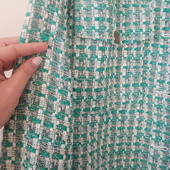 Anthropologue Maeve Tweed Shirt Jacket L - Picture 8 of 14